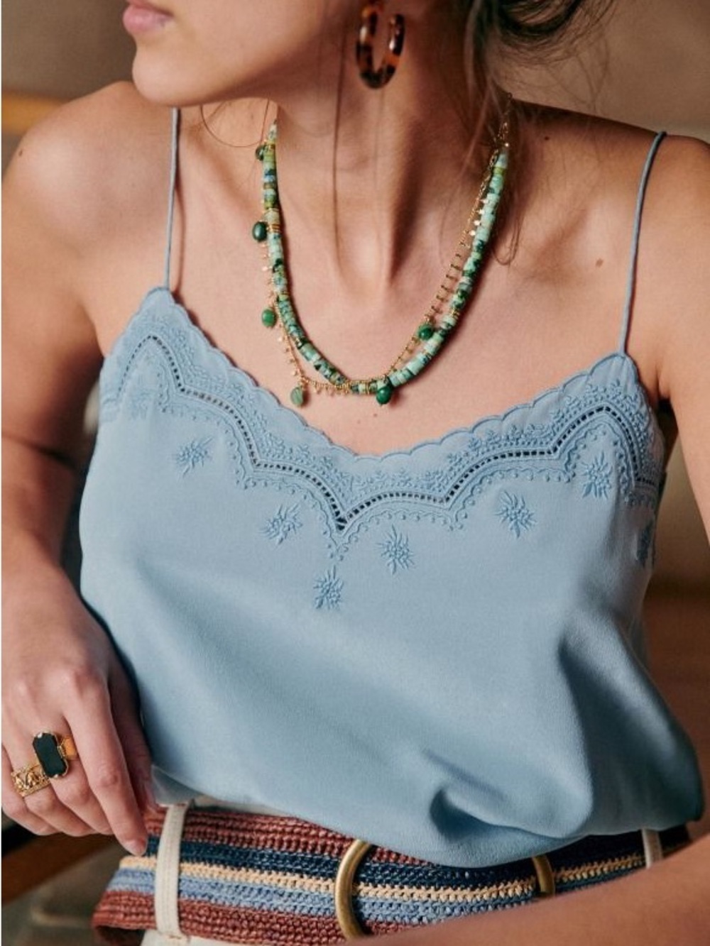 Sezane Palma top in light blue